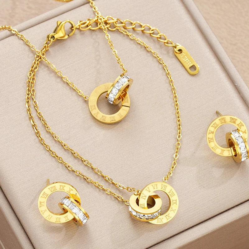 Trendy Women’s Stainless Steel Jewelry Set – Necklace